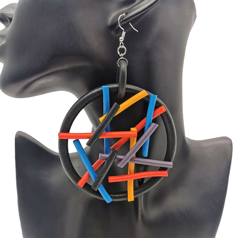 Thumbnail: Big Earrings for Women Statement Drop Earrings Handmade Luxury Rubber