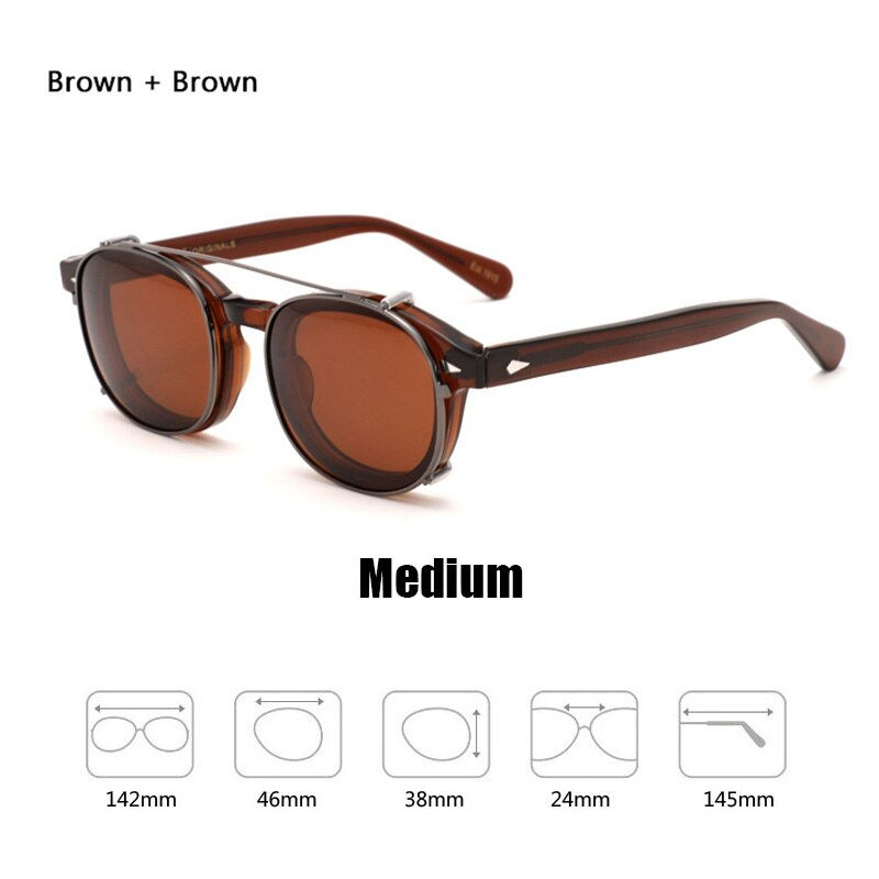 Thumbnail: Johnny Depp Clip-On Polarized Sunglasses Brand Retro Style Top Quality Frame C11