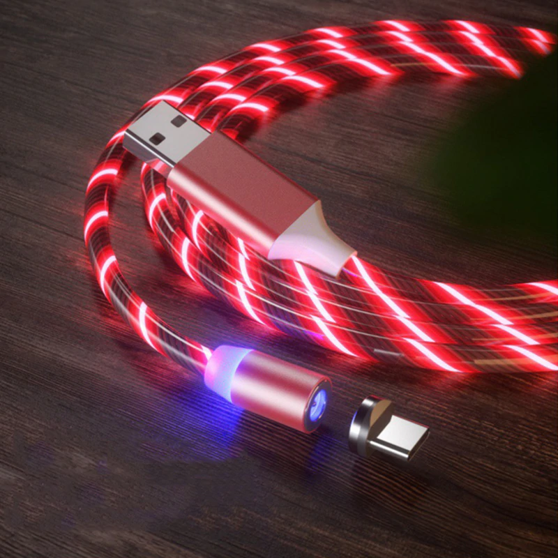 Thumbnail: Glow LED Lighting Charging Magnetic USB Type C Cable Magnetic Cable USB Micro