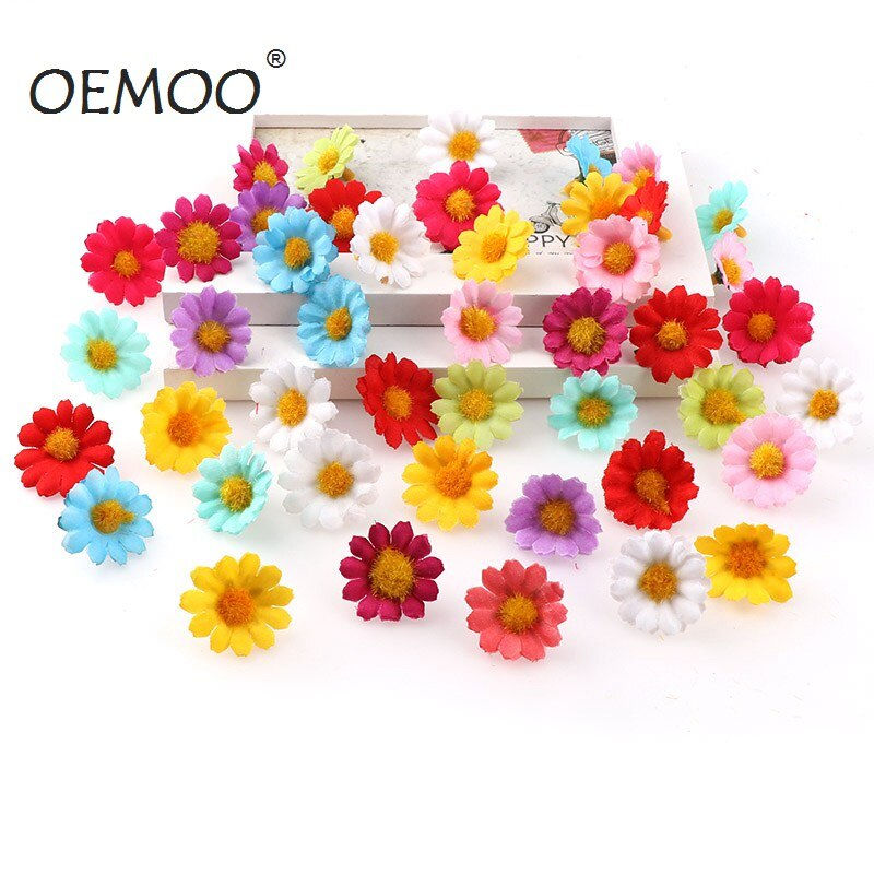 Thumbnail: 100pc/Lot  2.5cm Mini Daisy Decorative Flower Artificial Silk Flowers Party