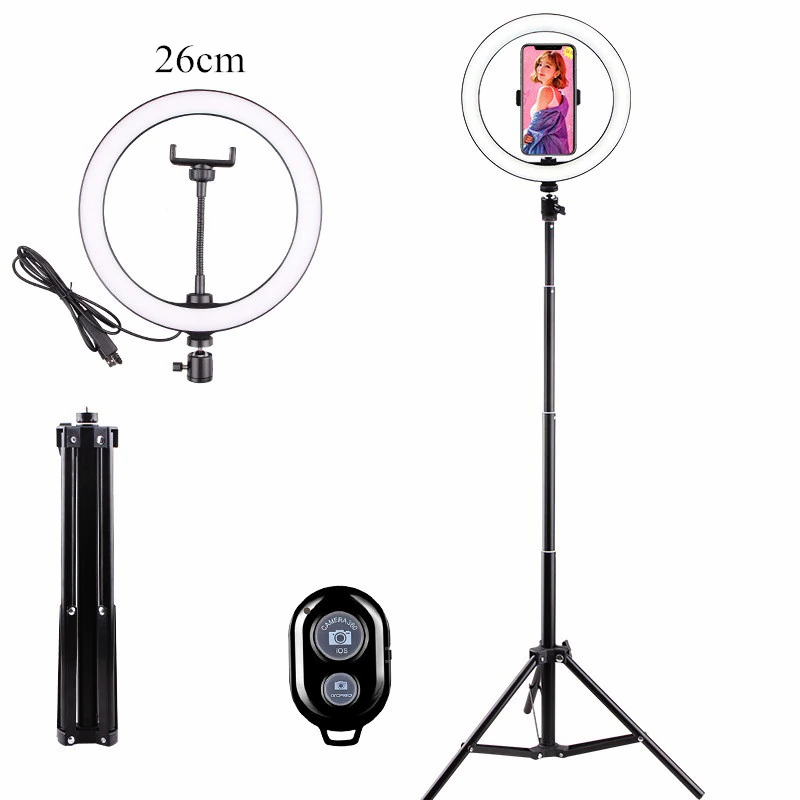 Thumbnail: 16 26cm USB LED Ring Light Photography Flash Lamp With 130cm Tripod Stand