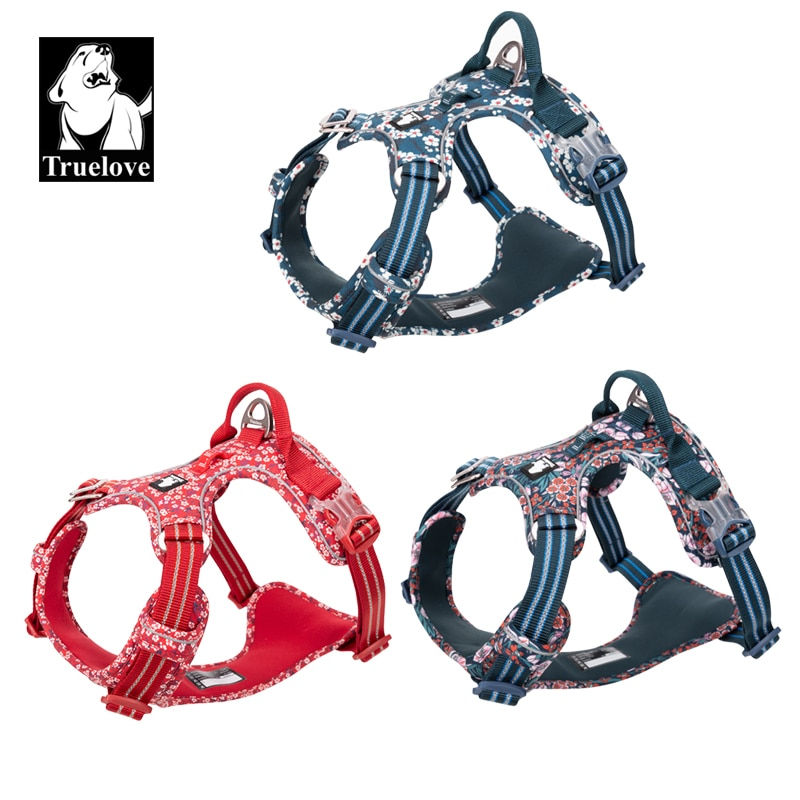 Thumbnail: Truelove Pet Harness Floral No Pull Cotton Fabric Breathable and