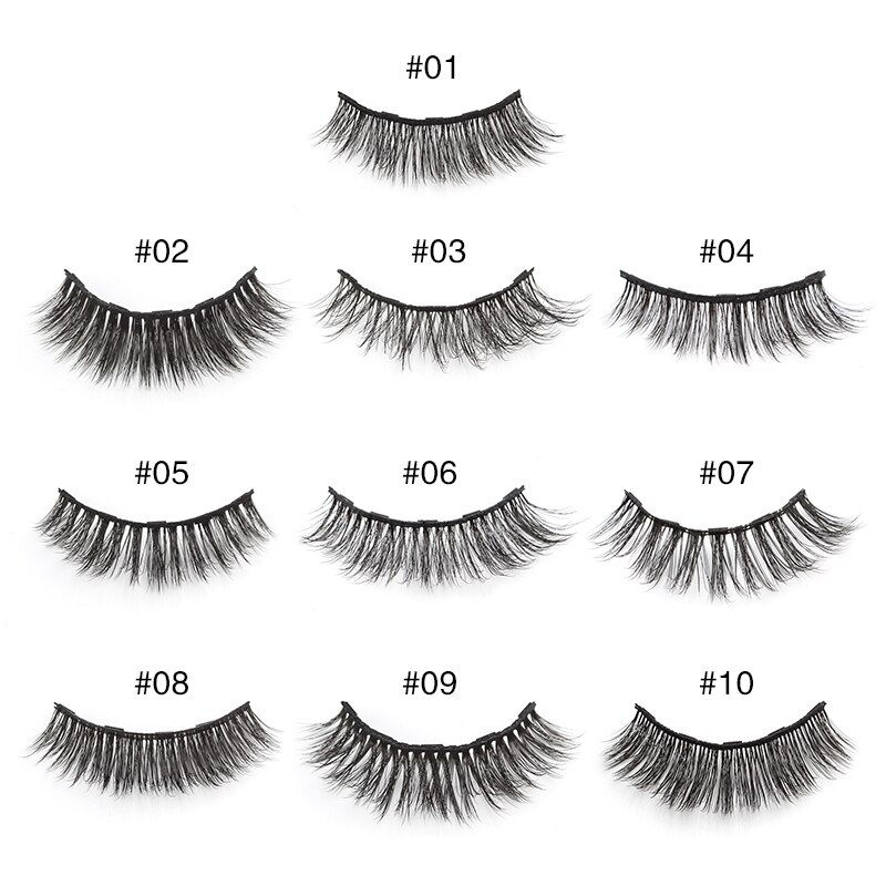 Thumbnail: Eyelashes 3/10/20/50/100pcs 3D Natural Long False Mink Eye Lashes Waterproof