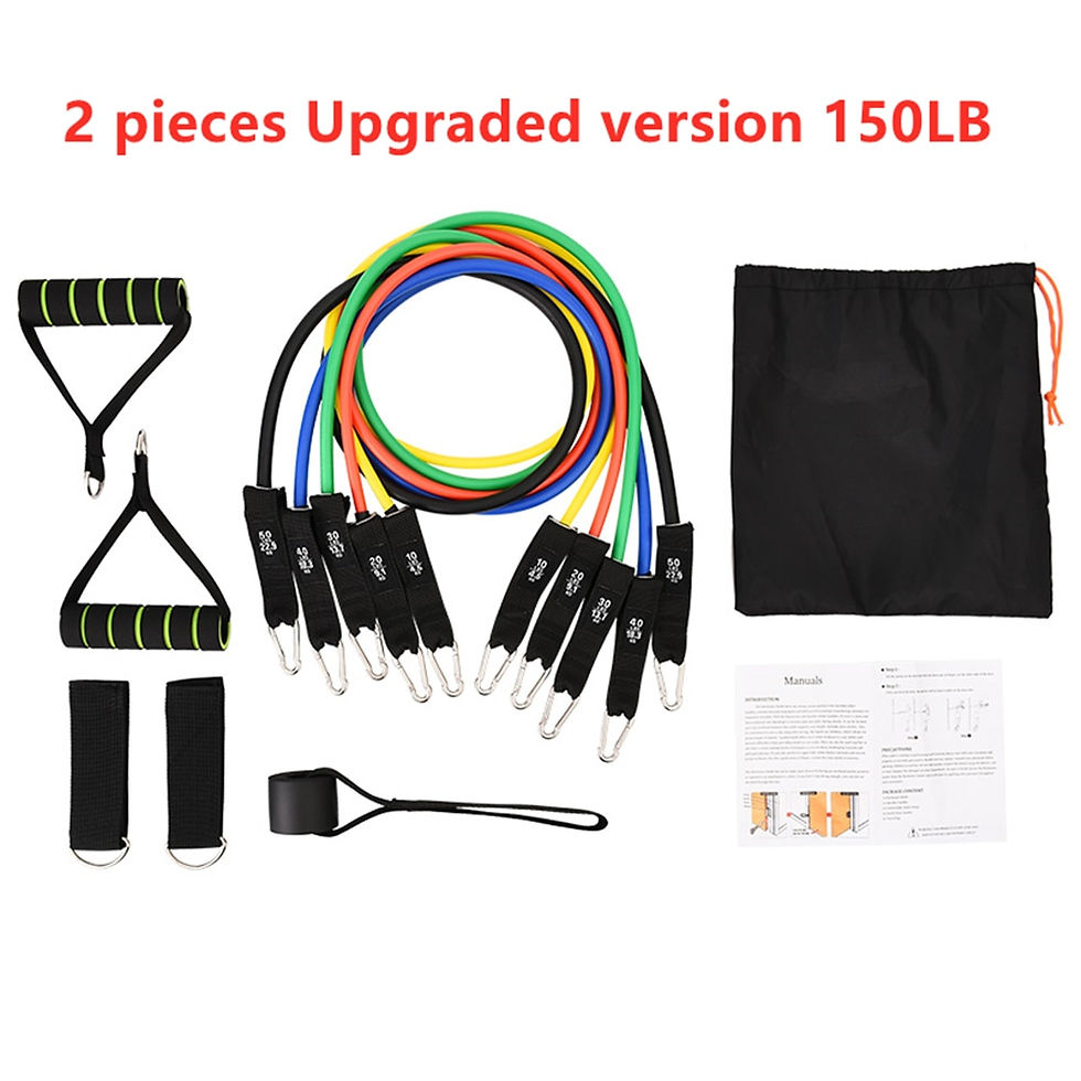 Thumbnail: 17 Pcs Latex Resistance Bands Crossfit Training Exercise Yoga Tubes Gym Pull