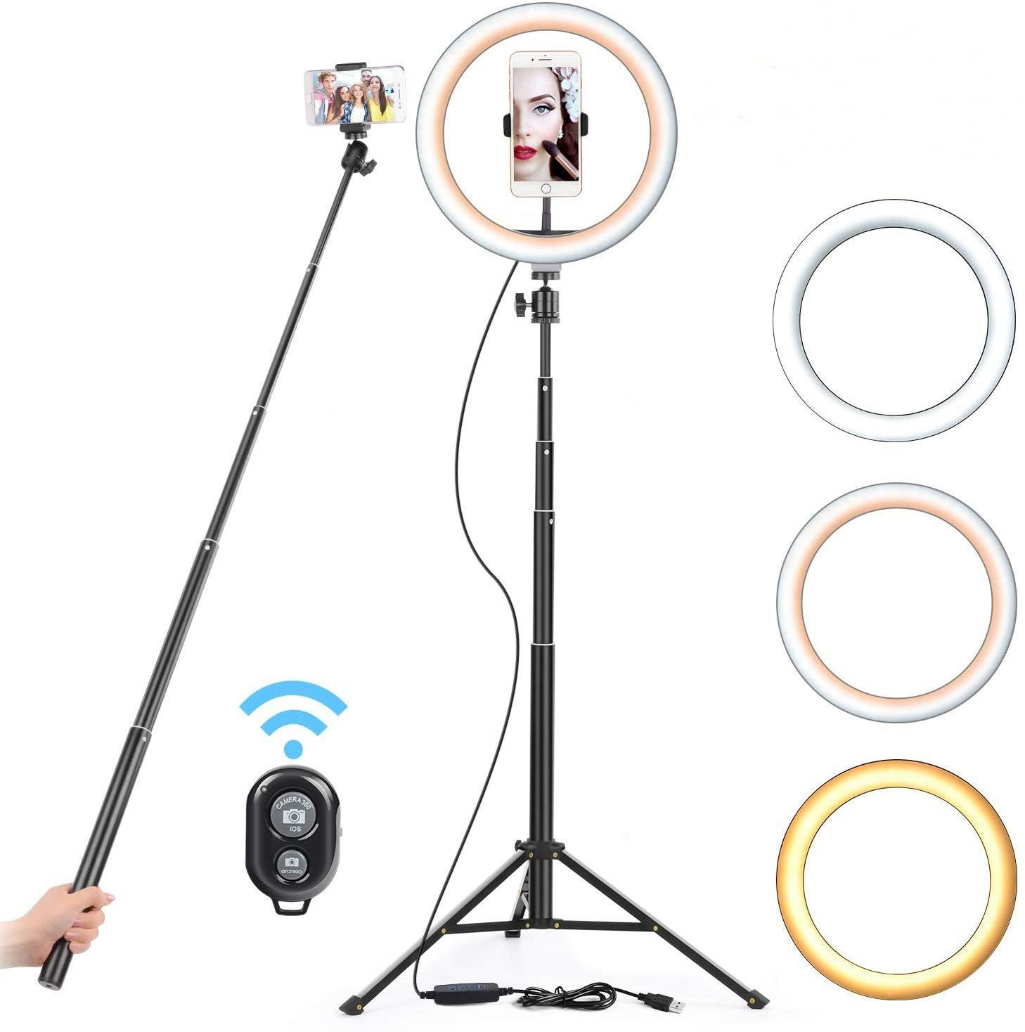 16 26cm USB LED Ring Light Photography Flash Lamp With 130cm Tripod Stand