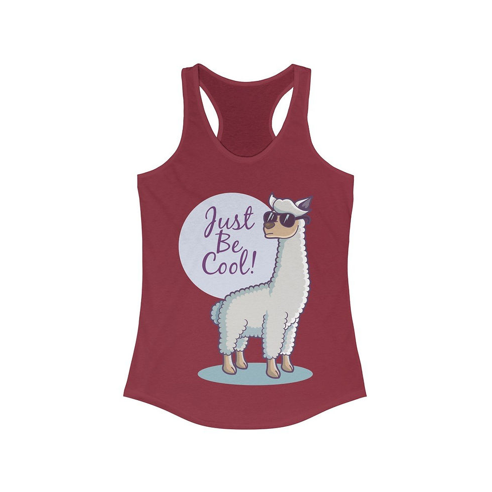 Miniatura: Llama Just Be Cool Racerback Tank Top