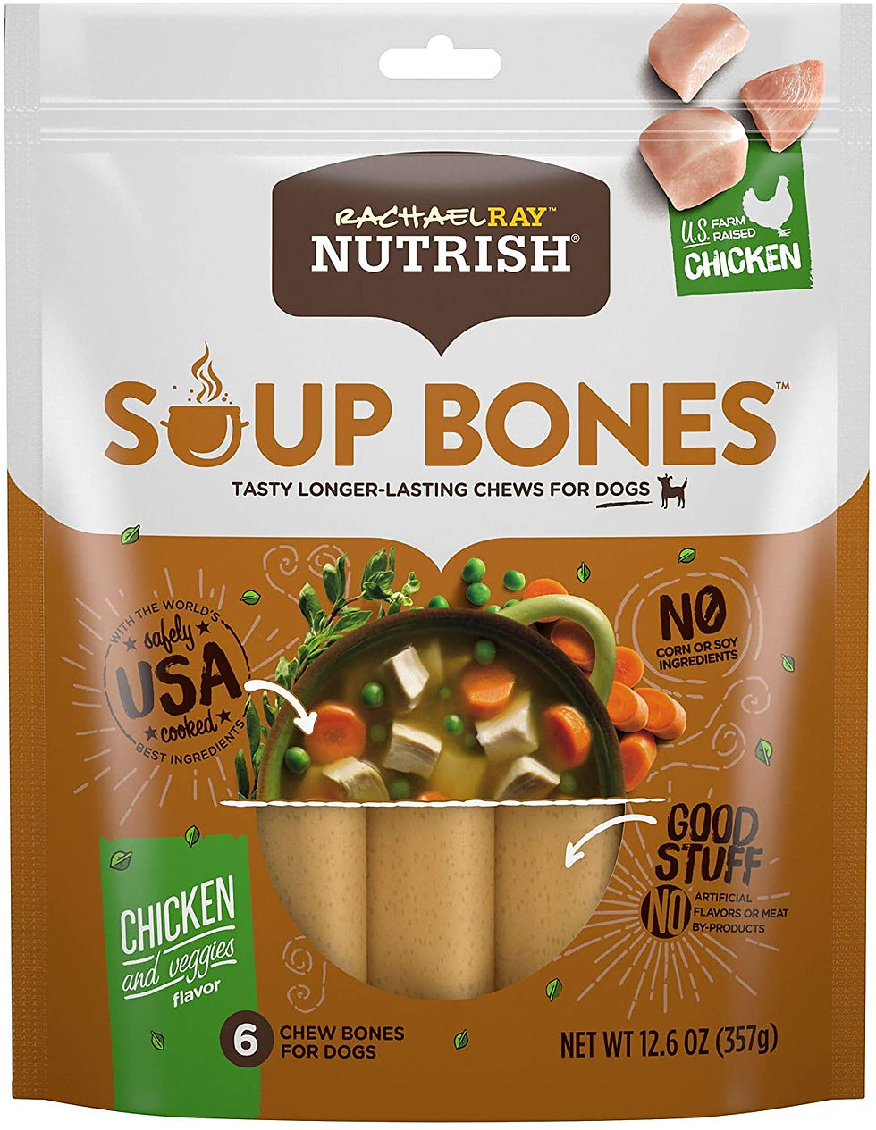 Thumbnail: Rachael Ray Nutrish Soup Bones Longer Lasting Dog Treat Chews
