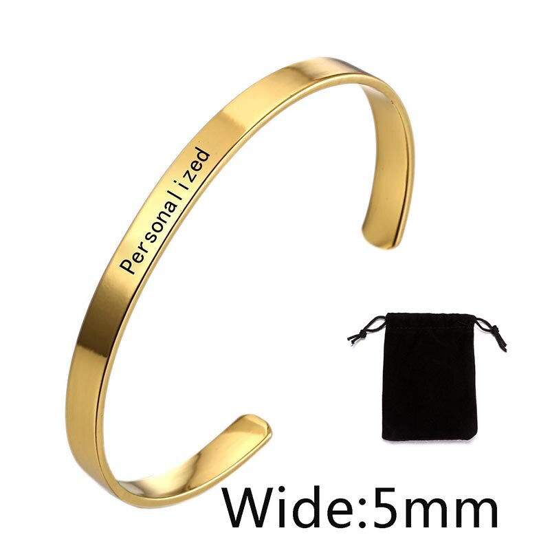 Thumbnail: Stainless Steel Pearsonalized Bracelet Name Character Letter  Engraved