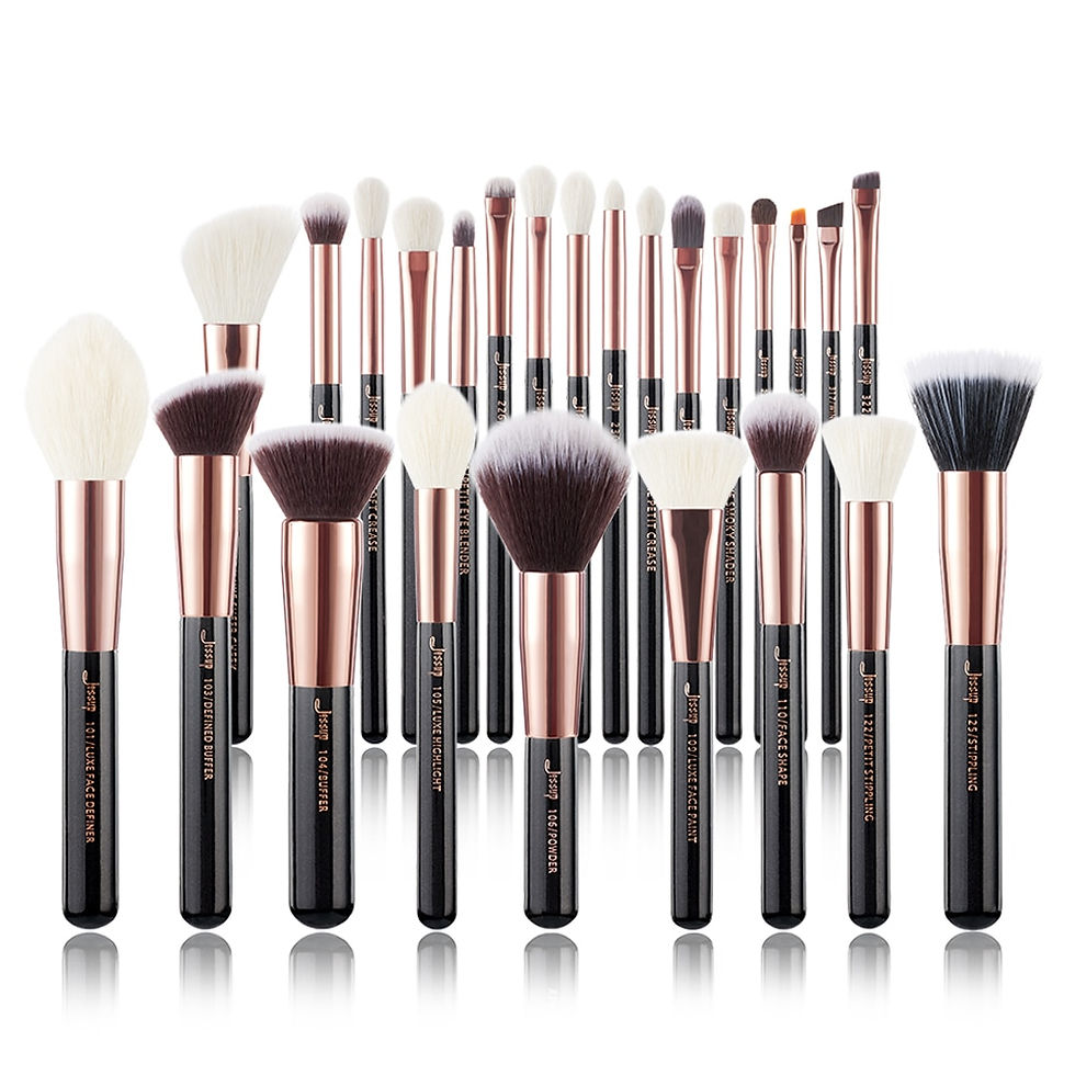 Thumbnail: Rose Gold / Black Foundation Powder Eyeshadow Make Up Brush 6pcs-25pcs