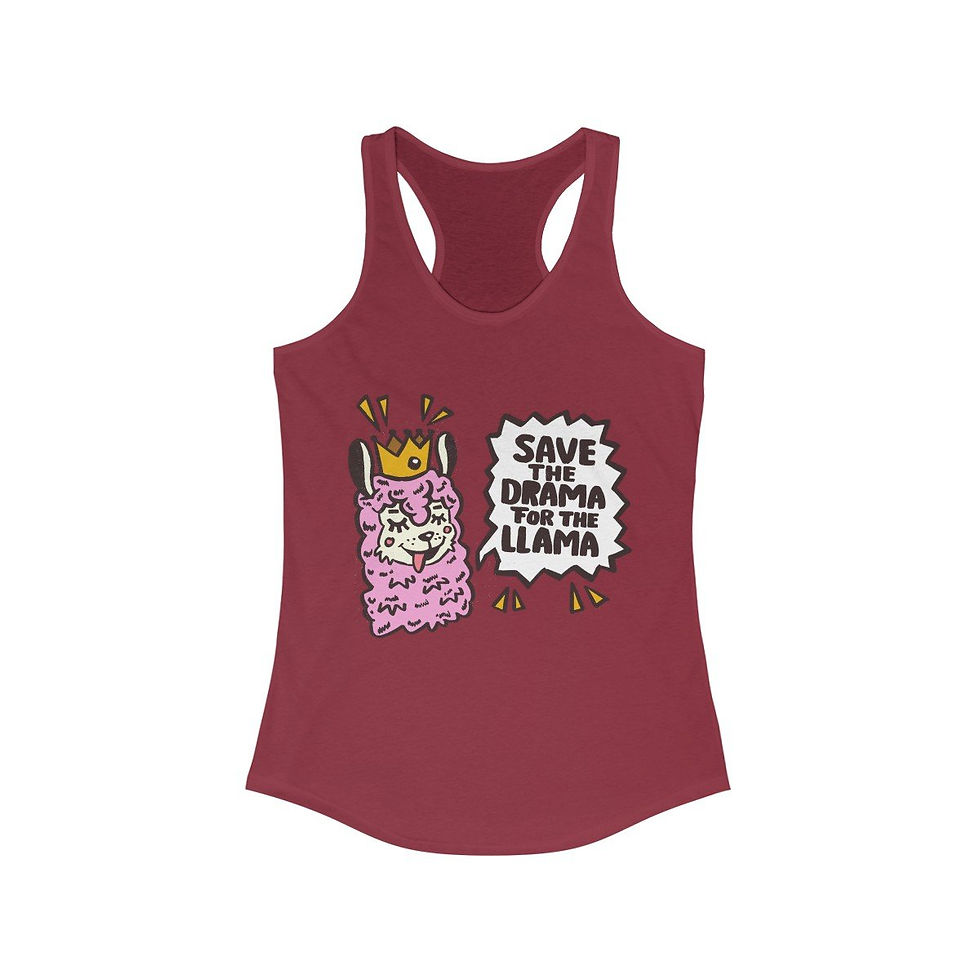 Thumbnail: Save the Drama for the Llama Racerback Tank Top