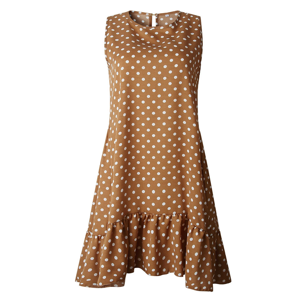 Thumbnail: Polka Dot Chiffon Sleeveless Mini Casual Yellow Sundress