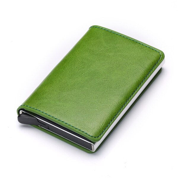 Thumbnail: Aluminum Wallet Metal Credit Card Holder Automatic Elastic PU Leather Antitheft