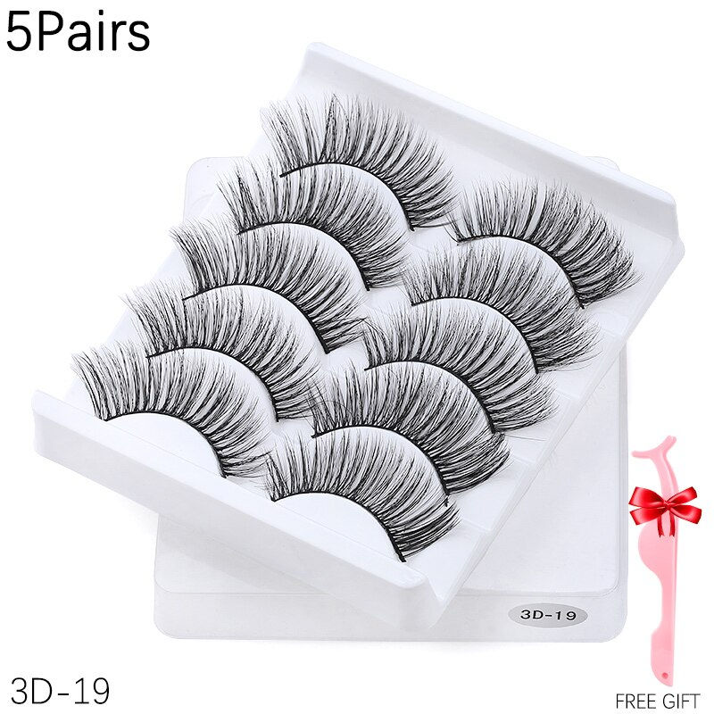 Thumbnail: 5/8/10 Pairs 3D Mink Lashes Natural False Eyelashes Dramatic Volume Fake Lashes