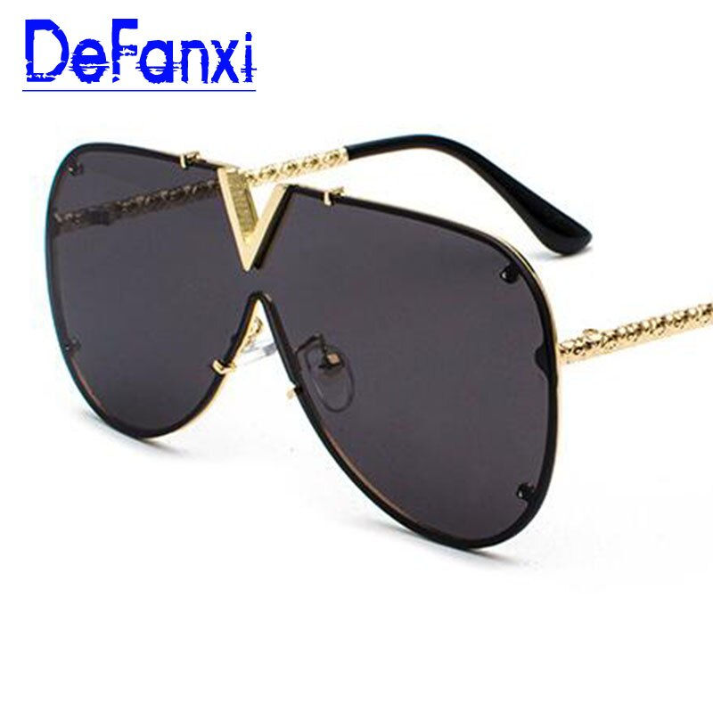 Thumbnail: Oversized  V-Shape Sun Glasses Pilot One-Piece Goggles Shades Eyewear UV400