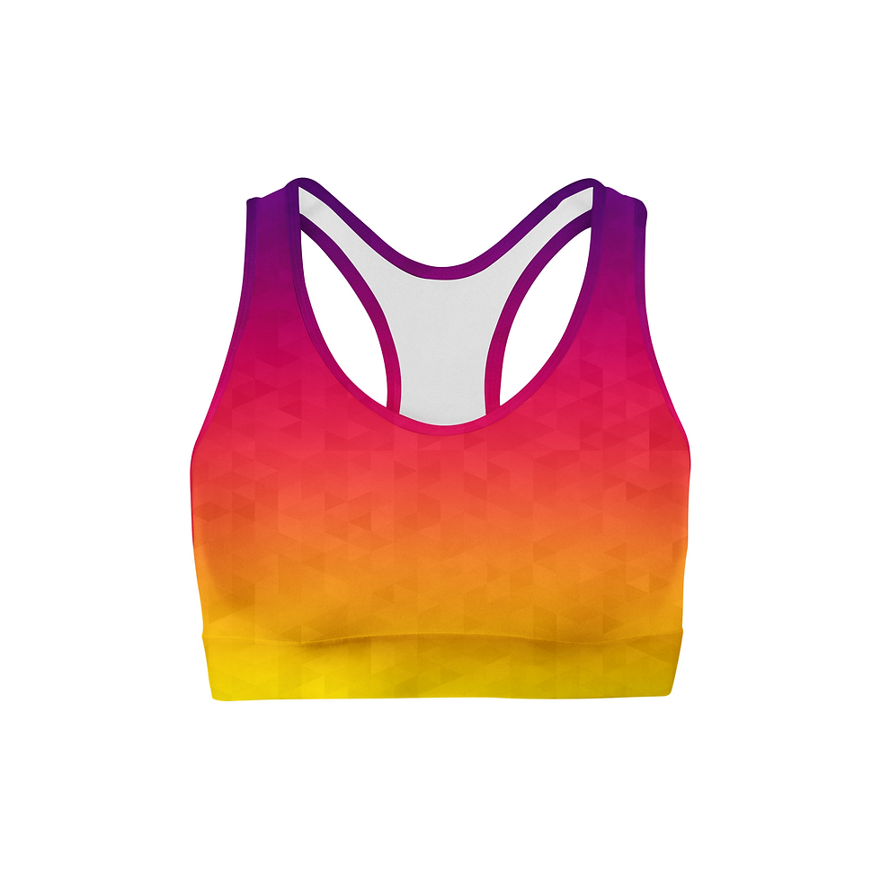 Thumbnail: Sunset Triangles Color Back Sports Bra