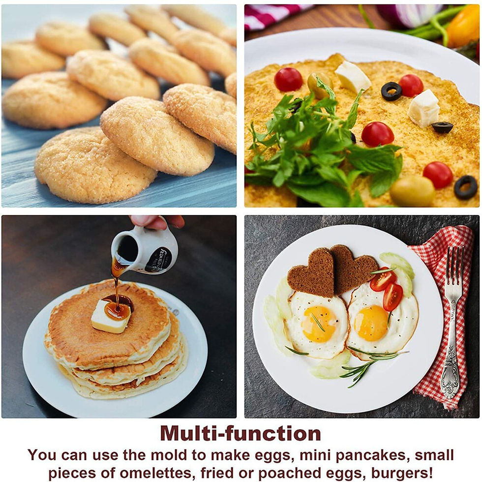 Thumbnail: Pancake Maker Multiple Shapes 4 Holes Nonstick Silicone Baking Mold Ring Fried