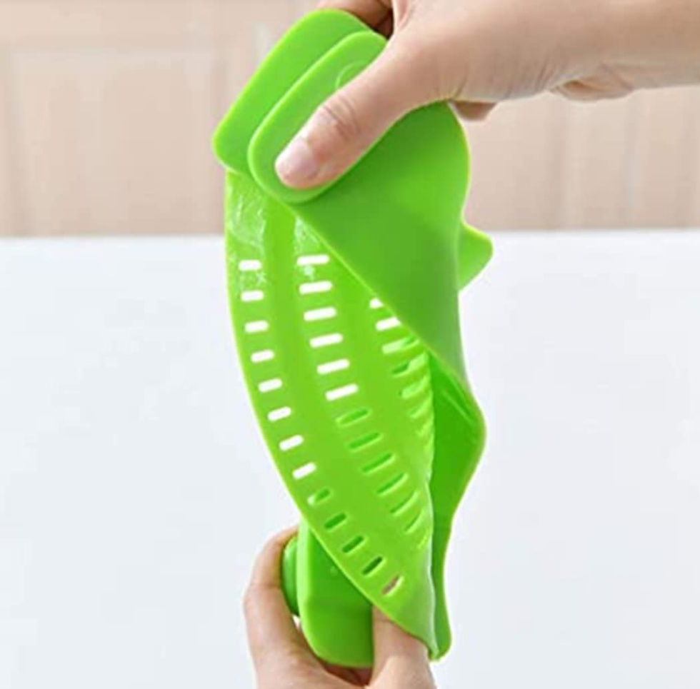 Thumbnail: Kitchen Gizmo Snap N Strain Pot Strainer - Adjustable Silicone Clip On Strainer