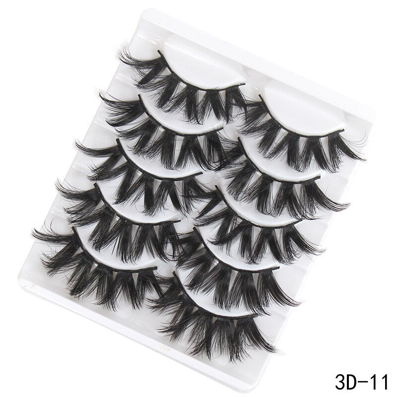Thumbnail: 5 Pairs 3D Mink Eyelashes Natural False Eyelashes Lashes Soft Fake Eyelashes