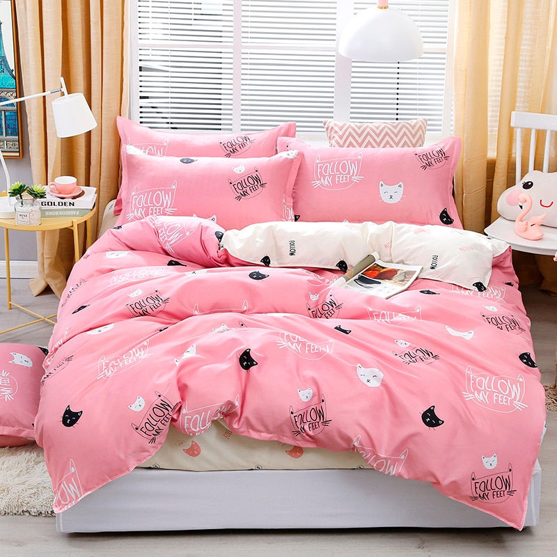 Thumbnail: Solstice Home Textile Girls Teen Bedding Set Purple Pink Solid Simple