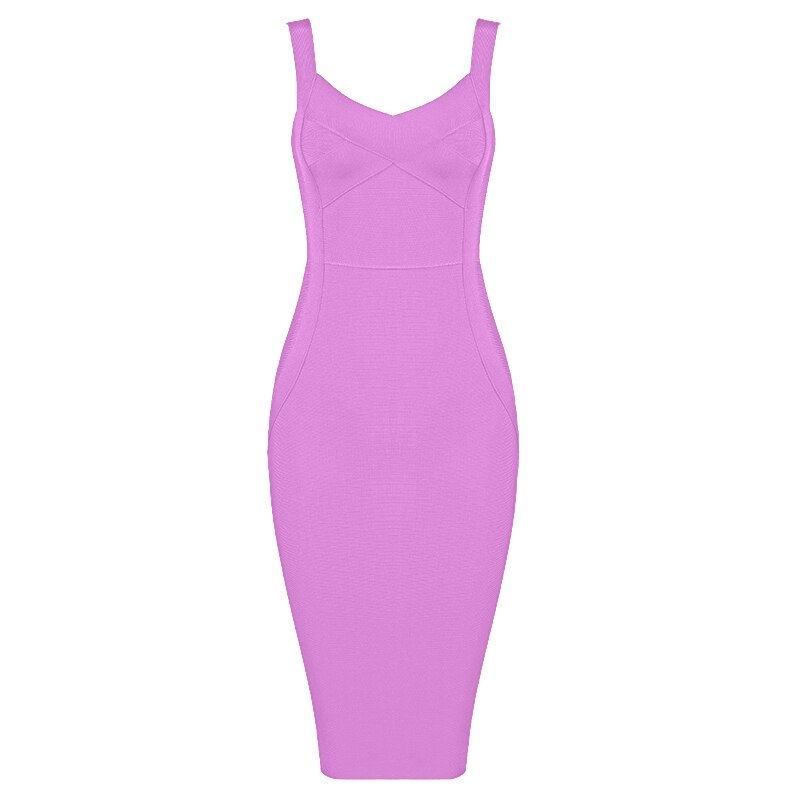 Thumbnail: High Quality Pink Green Red Bodycon Knee Length Rayon