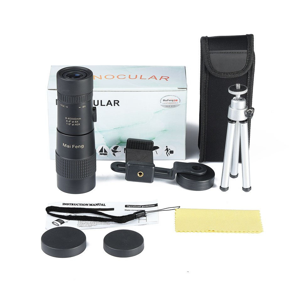 Thumbnail: 8-40x40 Monocular Telescope Compact Retractable Zoom Waterproof 4 HD ED Glass