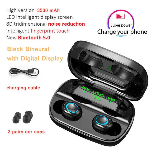 Thumbnail: Bluetooth Wireless Headphones With Microphone 3500mah Waterproof HIFI Stereo