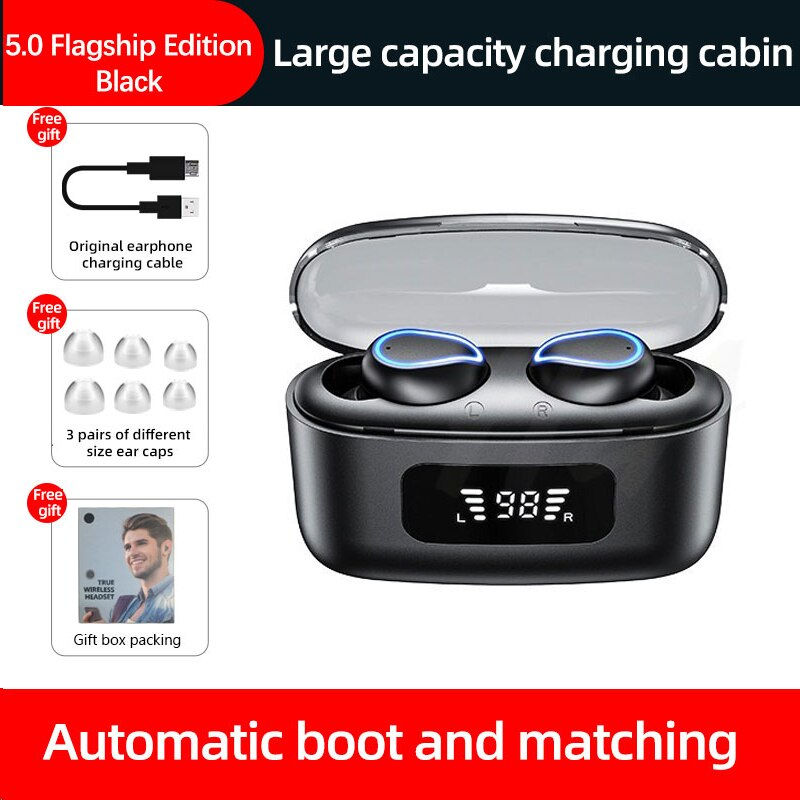 Thumbnail: TWS Wireless Headphones Touch Control 9D Stereo Bluetooth With Microphon