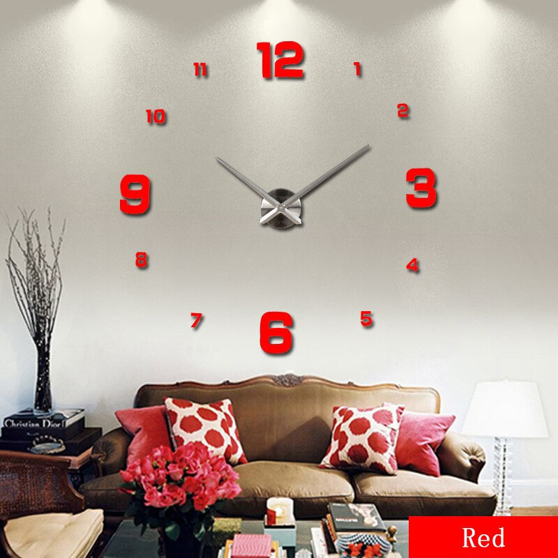 Thumbnail: Large Wall Clock Watch 3d Wall Clocks De Pared Home Decoration 3d Wall Stickers