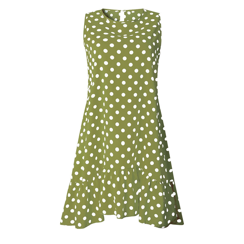 Thumbnail: Polka Dot Chiffon Sleeveless Mini Casual Yellow Sundress