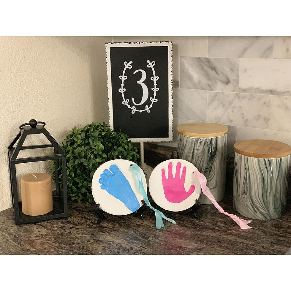 Thumbnail: Premium Baby Handprint Kit by Laura Picture Frame (WHITE)