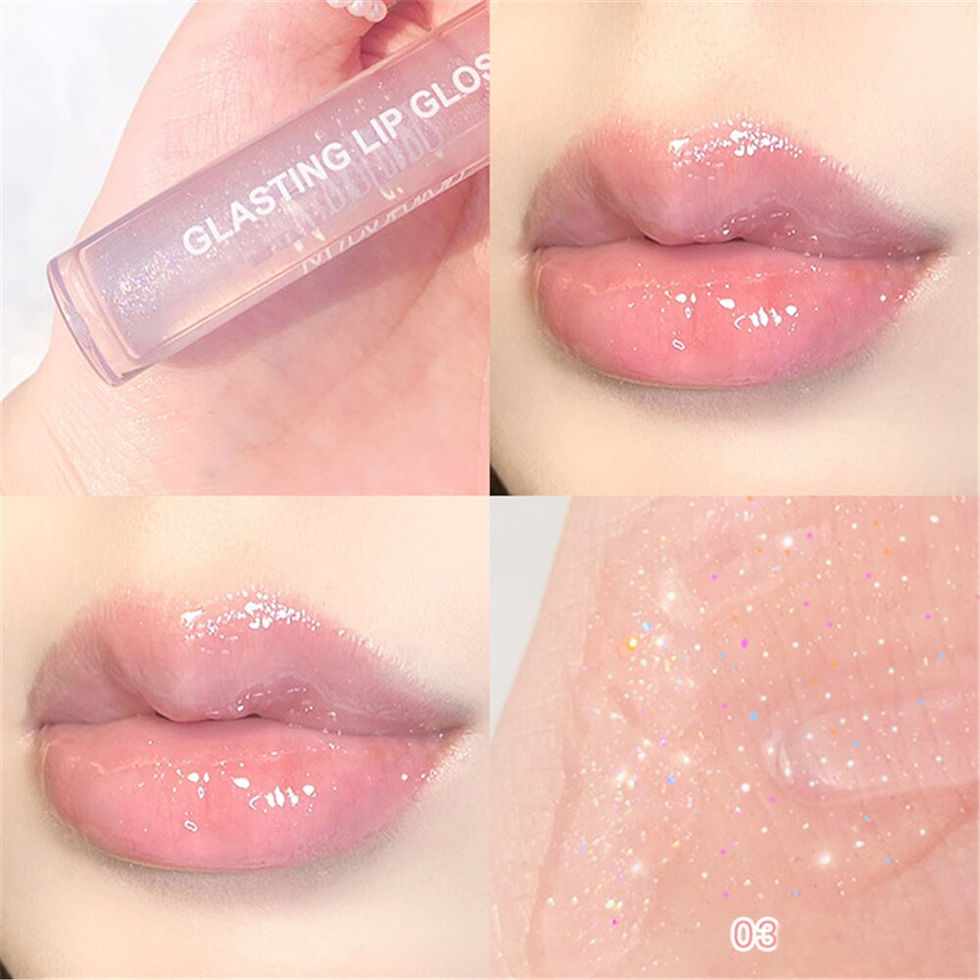 Thumbnail: 3D Lip Gloss Transparent Holographic Lip Plumping Shiny Pearl Moisturizer