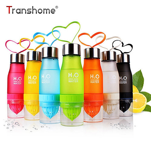 Transhome Creative Fruit Infuser Water Bottle 650ml Portable Plastic Water