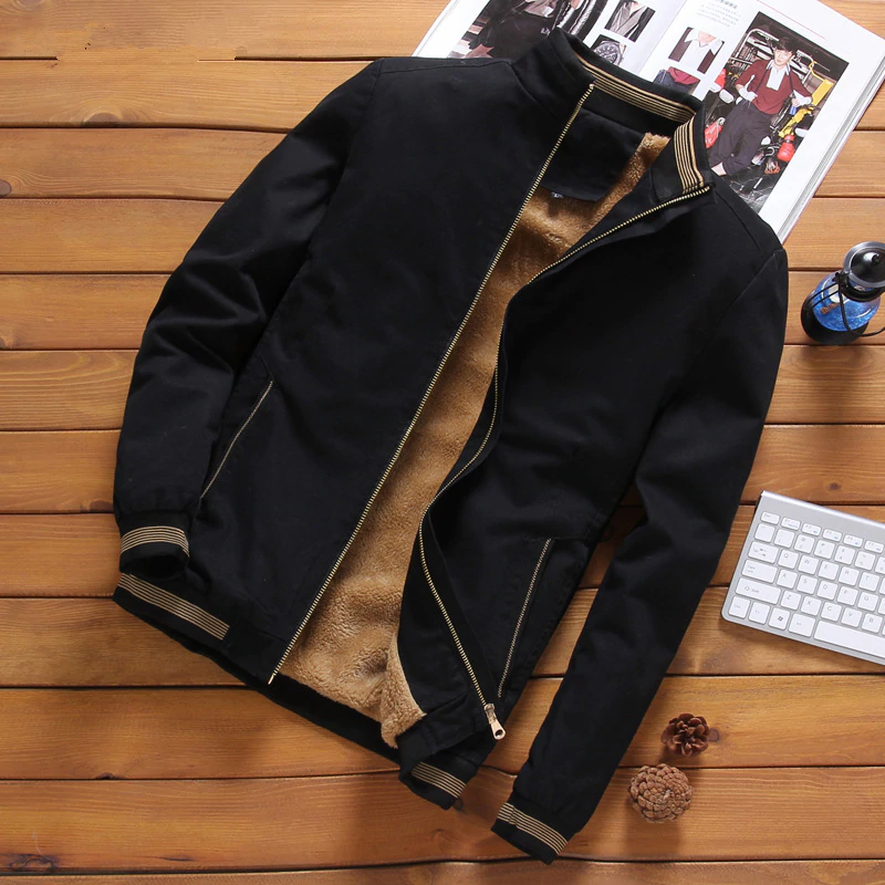 Thumbnail: Fleece Jackets Mens Plus Size Casual Jacket Men Bomber Male OuterwearJackets