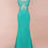 Thumbnail: Green Lace Mermaid Prom Dresses Illusion Sleevess