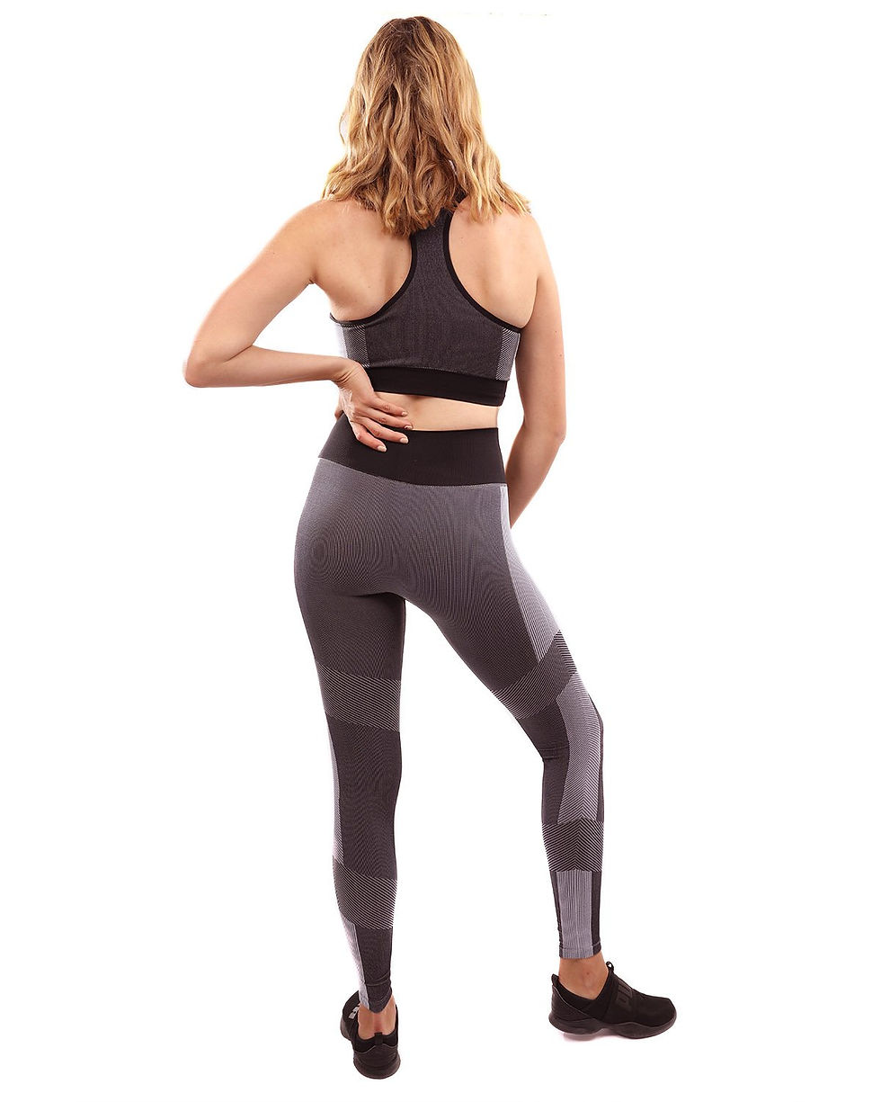 Thumbnail: Arleta Seamless Leggings & Sports Bra Set - Black