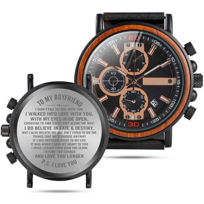 Thumbnail: Wood Watch Engrave Your Personalized Logo on the Back Cover
