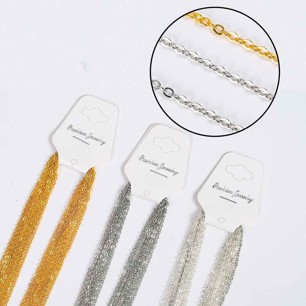 Thumbnail: 12Pcs/Lot Gold Silver Color 40cm Flat Cross O-Chains