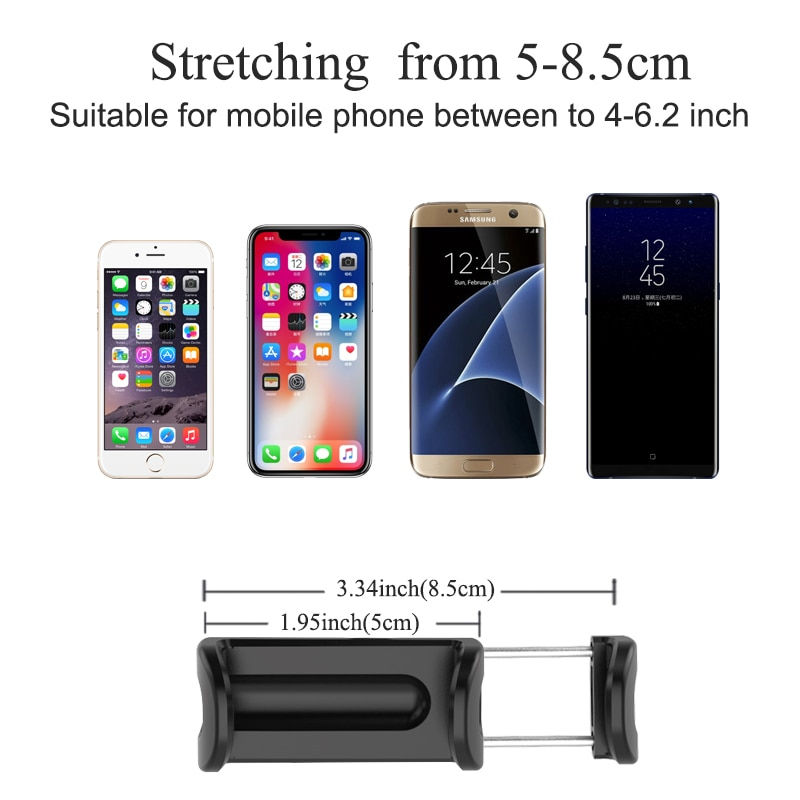 Thumbnail: Fimilef Car Rearview Mirror Phone Holder Adjustable Phone Stand Black Smartphone
