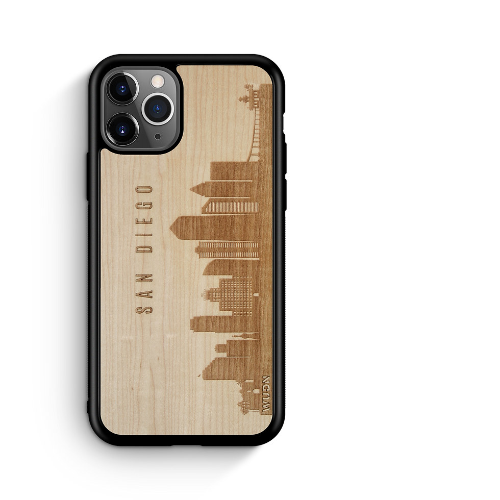 Thumbnail: CityScape Wooden Phone Case (San Diego CA Skyline)