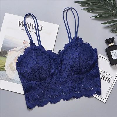 Thumbnail: Push Up Wireless Lace Bra Top Women Plus Size Bralette Underwear Full Cup