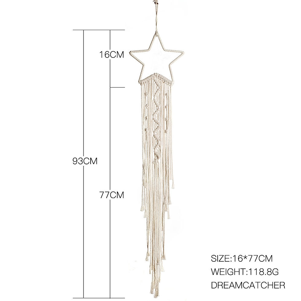 Thumbnail: Nordic Star Moon Macrame Dream Catcher Boho Room Decor Room Decoration Macrame