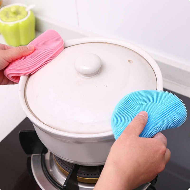 섬네일: Silicone Dish Kitchen Multifunction Pad Silicone Fruit Vegetable Sponge Cleaner