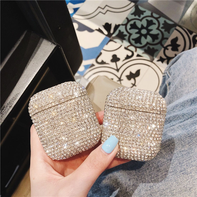 Thumbnail: Luxury 3D Cute Bling Diamonds Wireless Bluetooth Earphone Accessories Hard Case