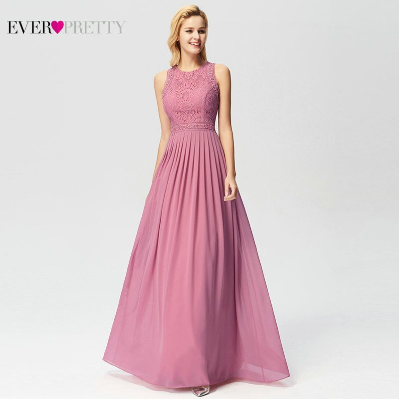 Thumbnail: Long Evening  Ever Pretty Elegant Beading a Line Pleated Chiffon Lace Formal