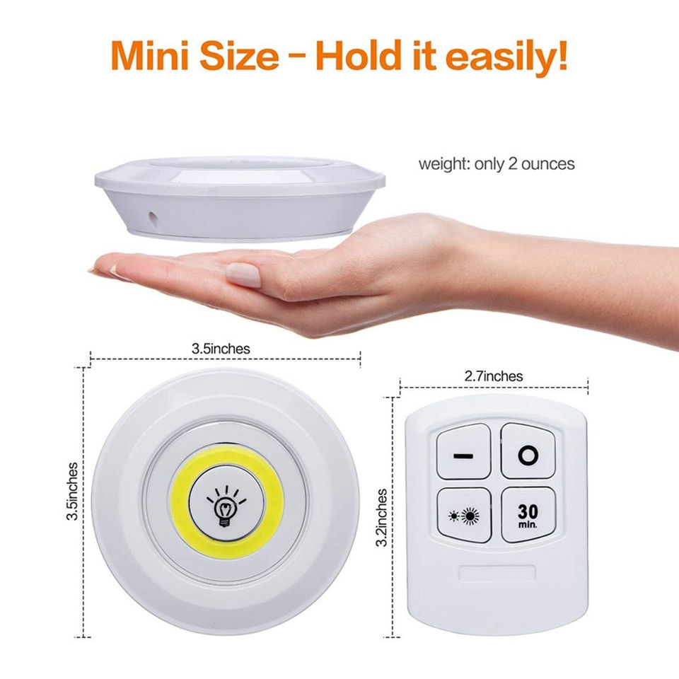 Miniatura: 3W Super Bright Cob Under Cabinet Light LED Wireless Control Dimmable Wardrobe