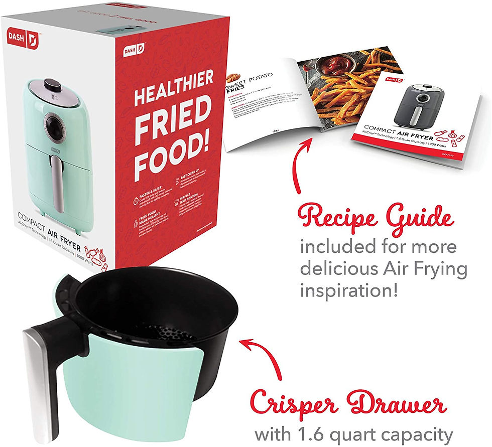 Thumbnail: Dash Compact Air Fryer Oven Cooker with Temperature Control, Non-stick Fry Bask