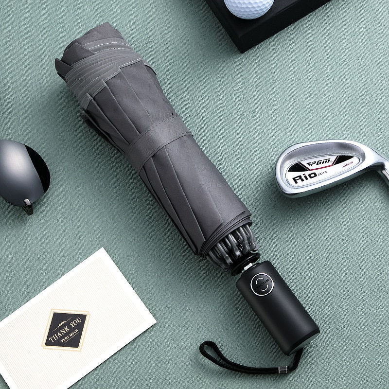 Thumbnail: Automatic Umbrella Reverse Folding Business Umbrella With Reflective Strips