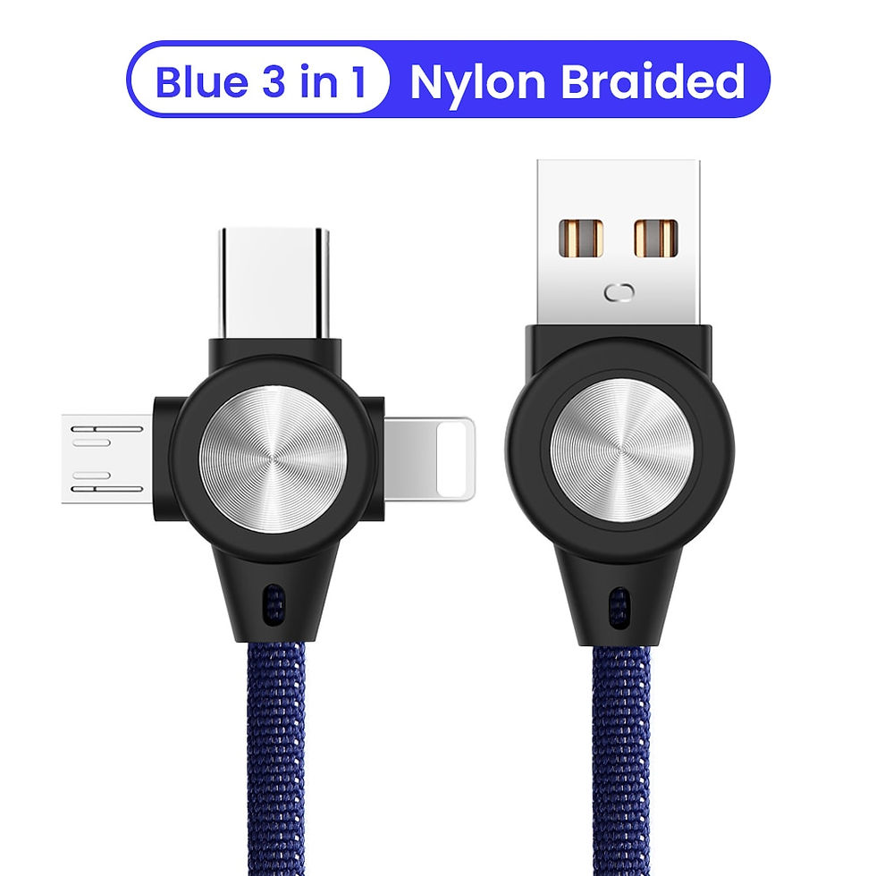 Thumbnail: 3 in 1 USB Cable for Phone Micro USB Type C 8 Pin Charger Cable for iPhone