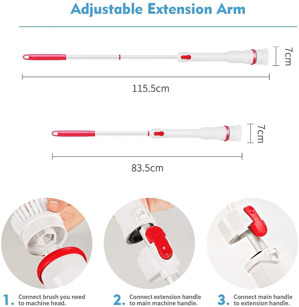 Thumbnail: Electric Spin Bathtub Brush With 3 Replaceable Adjustable Extension Arm Brush
