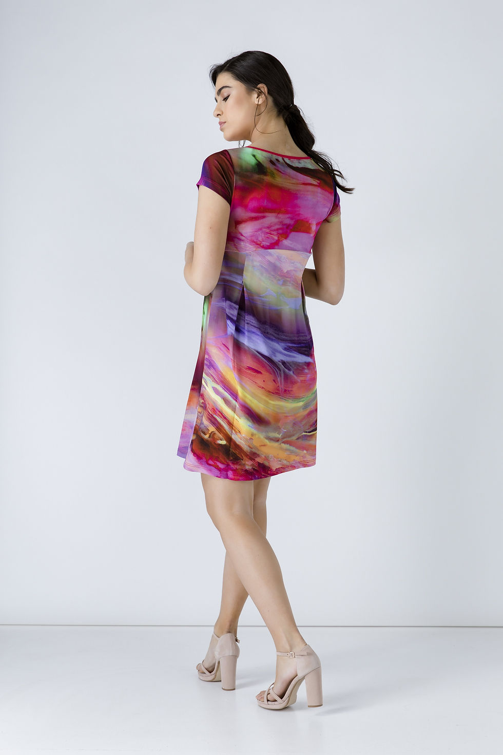 Thumbnail: Pleat Detail Print Dress
